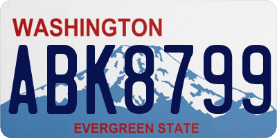 WA license plate ABK8799