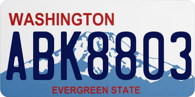 WA license plate ABK8803
