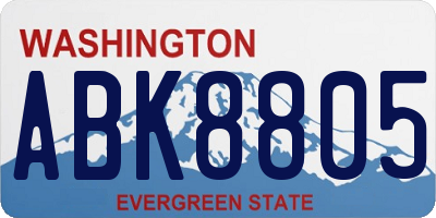 WA license plate ABK8805