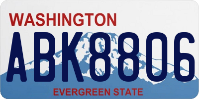 WA license plate ABK8806
