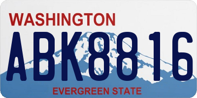WA license plate ABK8816