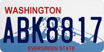 WA license plate ABK8817