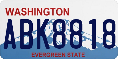 WA license plate ABK8818