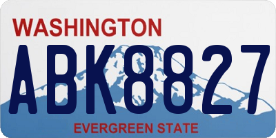 WA license plate ABK8827