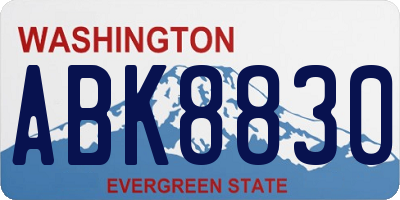 WA license plate ABK8830