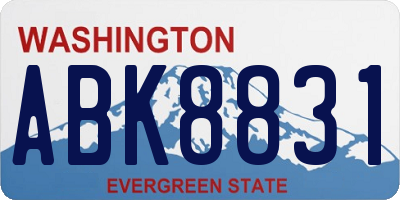 WA license plate ABK8831