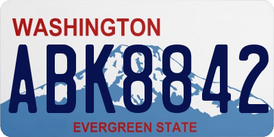WA license plate ABK8842