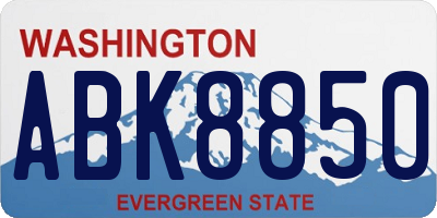 WA license plate ABK8850