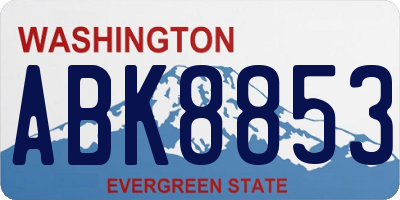 WA license plate ABK8853