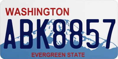 WA license plate ABK8857
