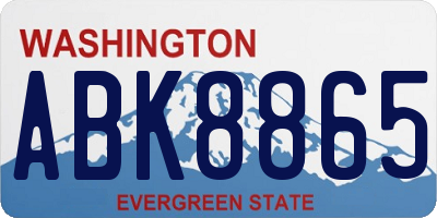 WA license plate ABK8865