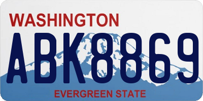 WA license plate ABK8869