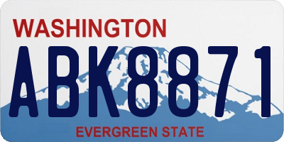 WA license plate ABK8871