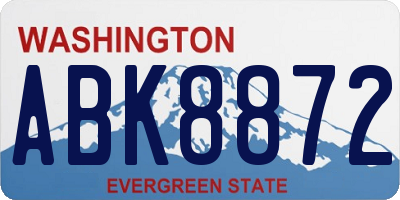 WA license plate ABK8872