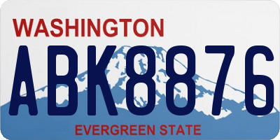 WA license plate ABK8876
