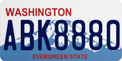 WA license plate ABK8880
