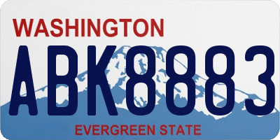 WA license plate ABK8883