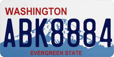 WA license plate ABK8884