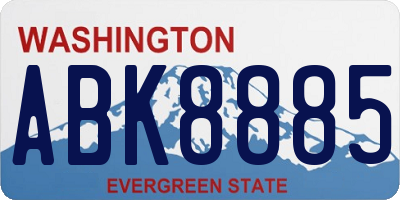 WA license plate ABK8885