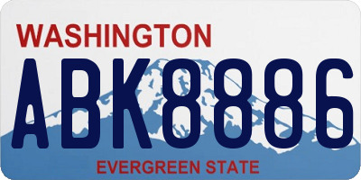 WA license plate ABK8886