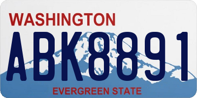 WA license plate ABK8891