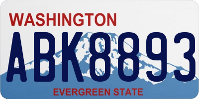 WA license plate ABK8893