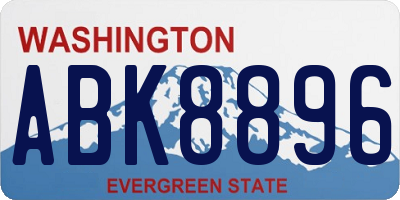 WA license plate ABK8896