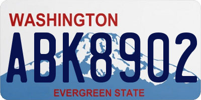 WA license plate ABK8902