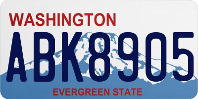 WA license plate ABK8905