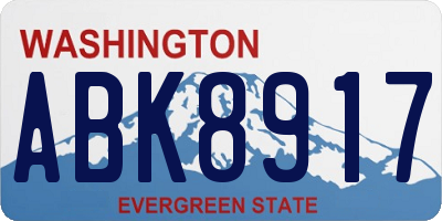 WA license plate ABK8917