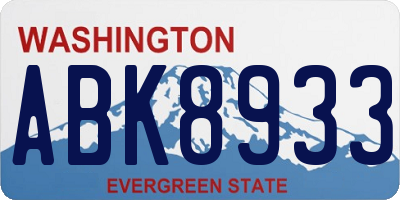 WA license plate ABK8933