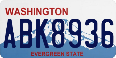 WA license plate ABK8936