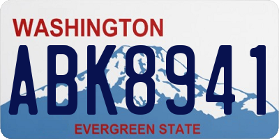 WA license plate ABK8941
