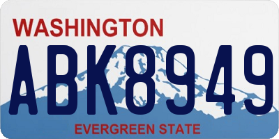 WA license plate ABK8949