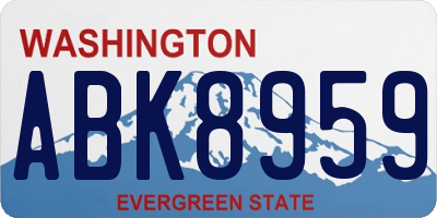 WA license plate ABK8959