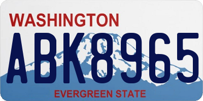 WA license plate ABK8965
