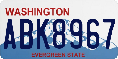 WA license plate ABK8967