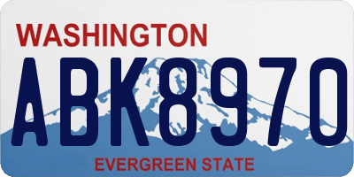 WA license plate ABK8970