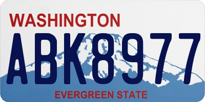 WA license plate ABK8977