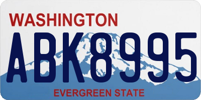 WA license plate ABK8995