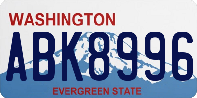 WA license plate ABK8996