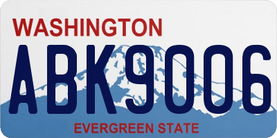 WA license plate ABK9006