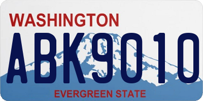 WA license plate ABK9010