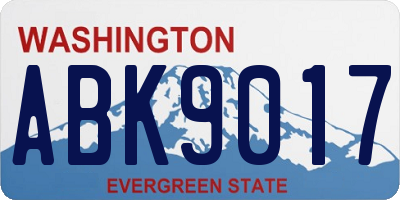 WA license plate ABK9017