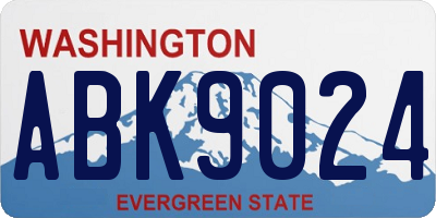 WA license plate ABK9024