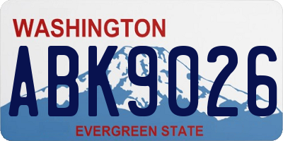 WA license plate ABK9026