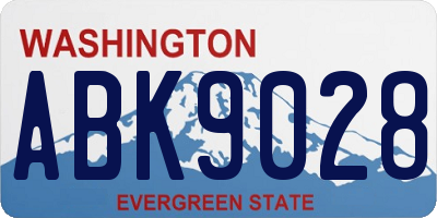 WA license plate ABK9028