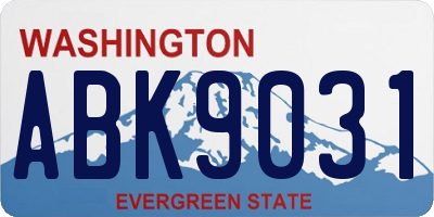 WA license plate ABK9031