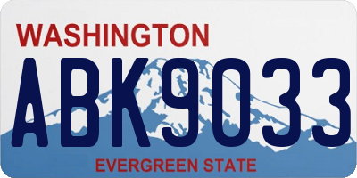 WA license plate ABK9033