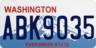 WA license plate ABK9035